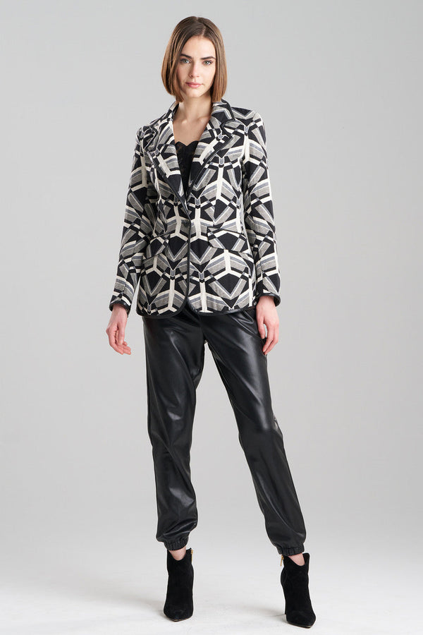 Natori Yantra Notch Lapel Blazer Black/White