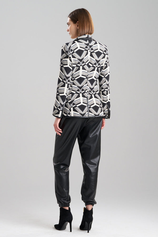 Natori Yantra Notch Lapel Blazer Black/White