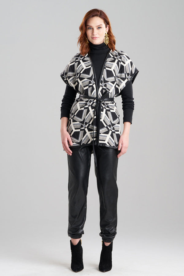 Natori Yantra Poncho Wrap Black/White