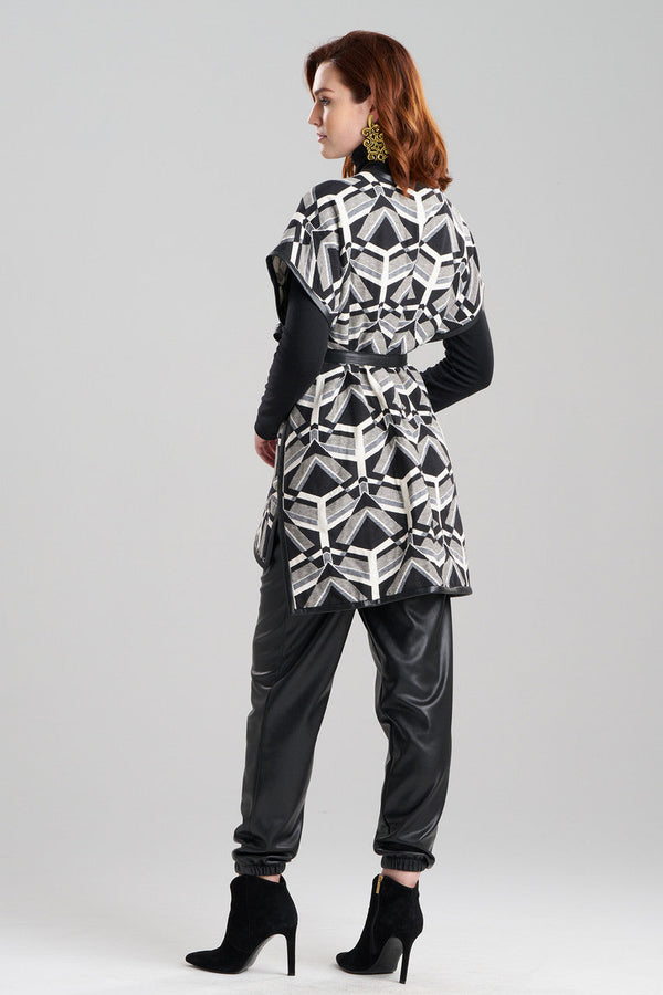 Natori Yantra Poncho Wrap Black/White