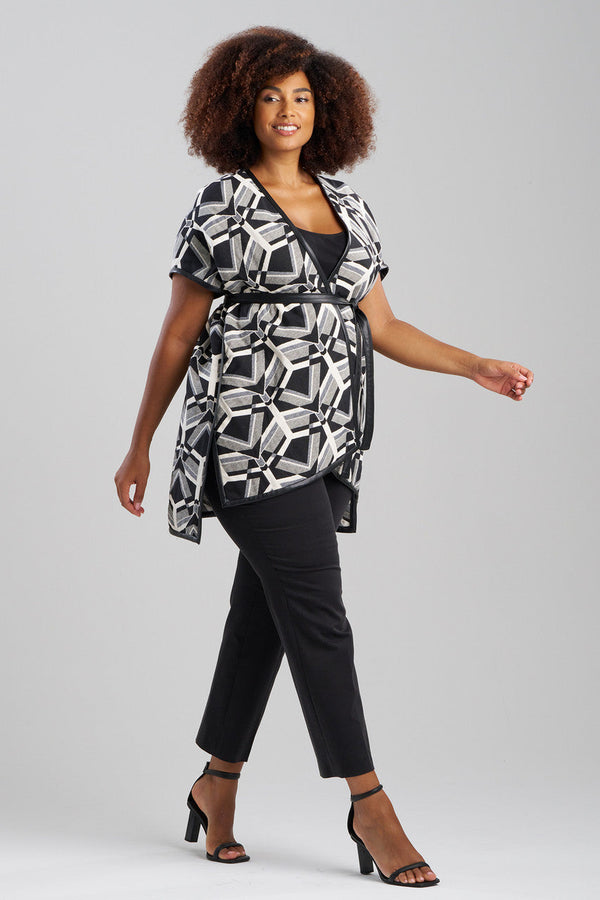 Natori Yantra Poncho Wrap Black/White