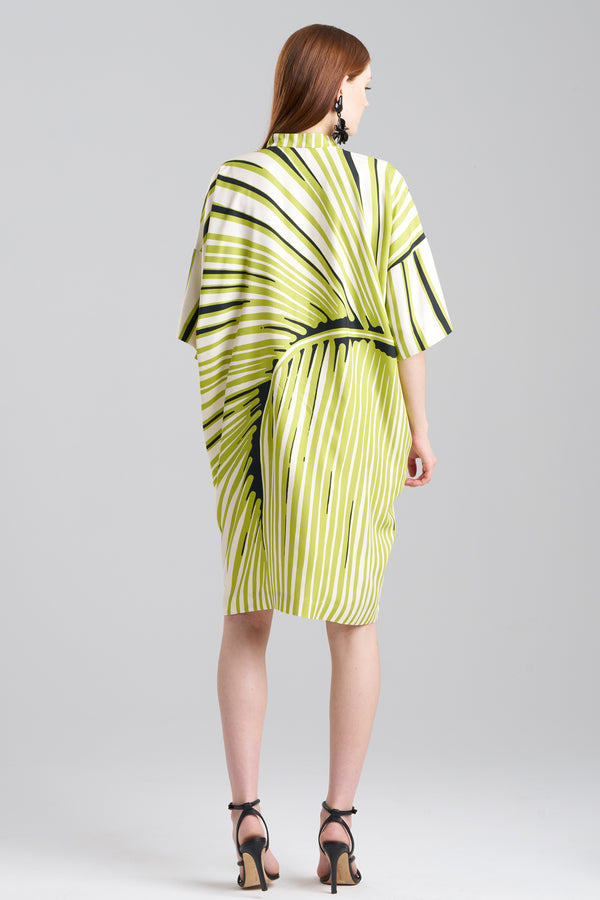 Natori Yoshinoki Cotton Silk Caftan Dress Pear