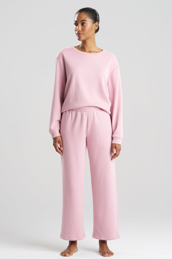 Natori Nova Cozy Brushed Knit Everywhere Straight Leg Pants Rose Quartz