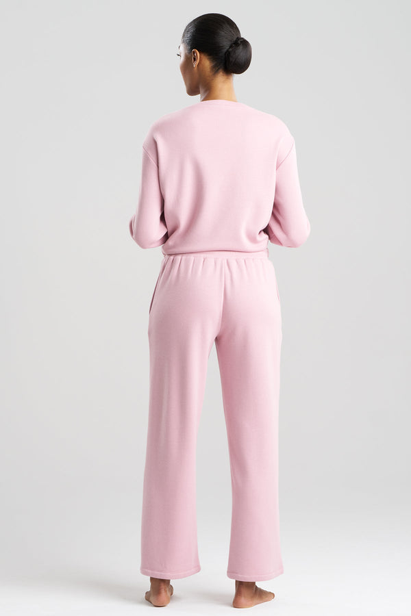Natori Nova Cozy Brushed Knit Everywhere Straight Leg Pants Rose Quartz