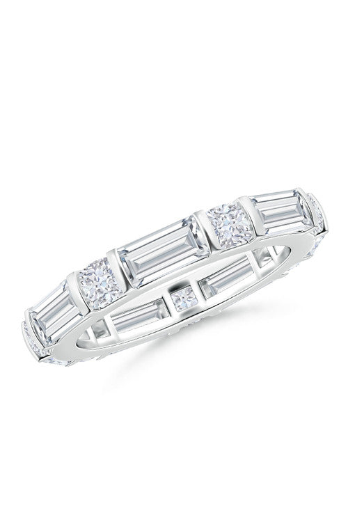 Natori Orient Express Lab-Grown 14K Gold Baguette & Cushion Diamond Eternity Band 14K White Gold