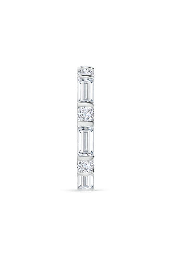 Natori Orient Express Lab-Grown 14K Gold Baguette & Cushion Diamond Eternity Band 14K White Gold