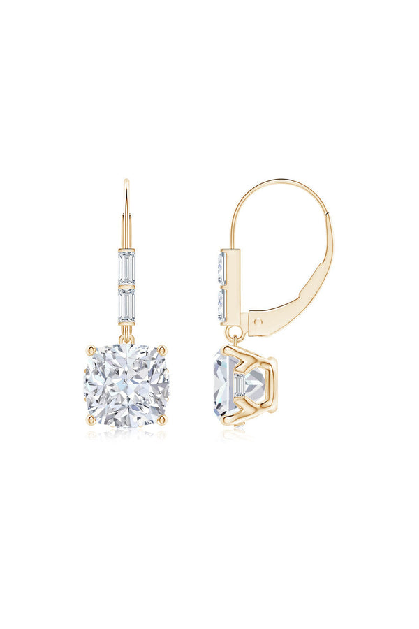 Natori Orient Express Lab-Grown 14K Gold Cushion Diamond Earrings 14K Yellow Gold