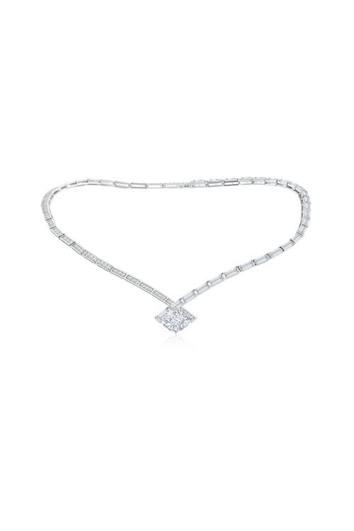 Natori Orient Express Lab-Grown 14K Gold & Cushion Diamond Statement Necklace 14K White Gold