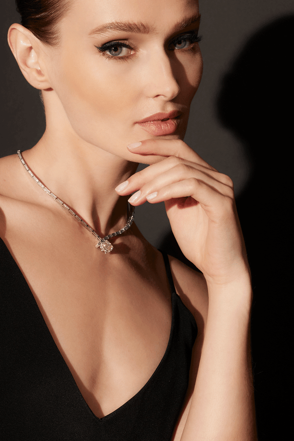 natori Orient Express Lab-Grown 14K Gold & Cushion Diamond Statement Necklace 14K White Gold