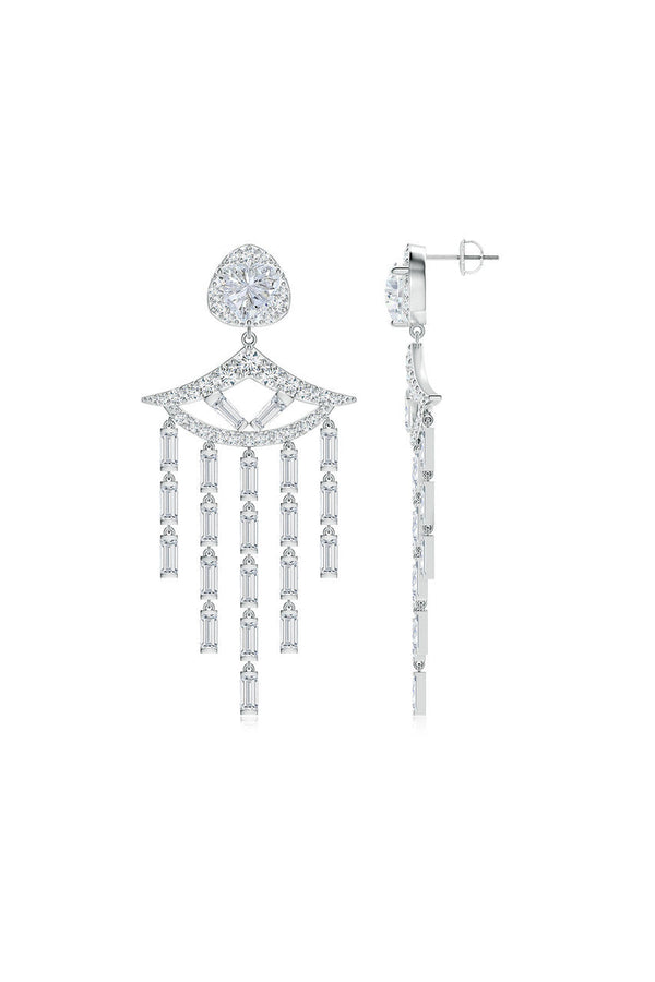 Natori Orient Express Lab-Grown 14K Gold & Diamond Statement Earrings 14K White Gold