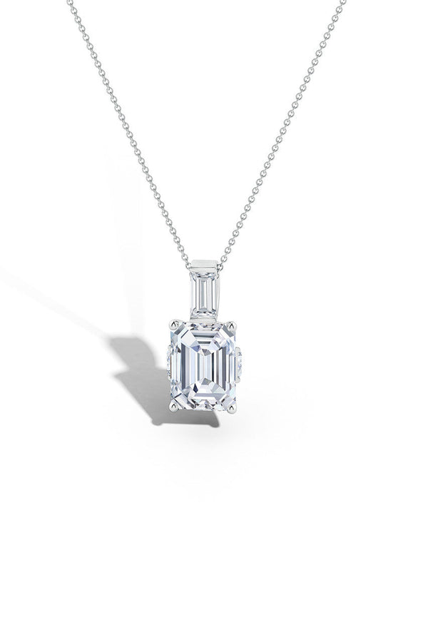 Natori Orient Express Lab-Grown 14K Gold & Emerald Cut Diamond Pendant Necklace 14K White Gold