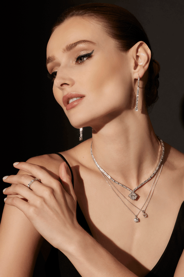 natori Orient Express Lab-Grown 14K Gold & Emerald Cut Diamond Pendant Necklace 14K White Gold