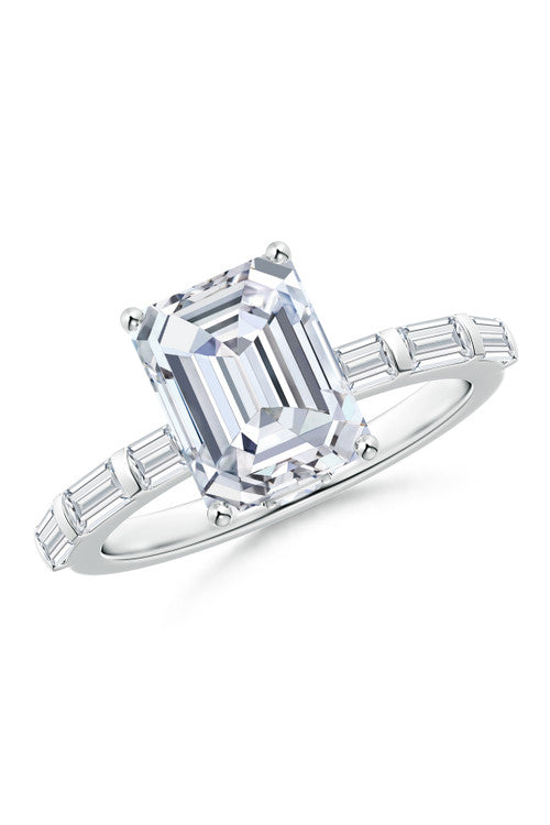 Natori Orient Express Lab-Grown 14K Gold & Emerald Cut Diamond Solitaire Ring 14K White Gold