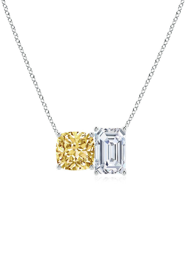Natori Orient Express Lab-Grown 14K Gold With Yellow & White Diamond Two Stone Pendant Necklace 14K White Gold