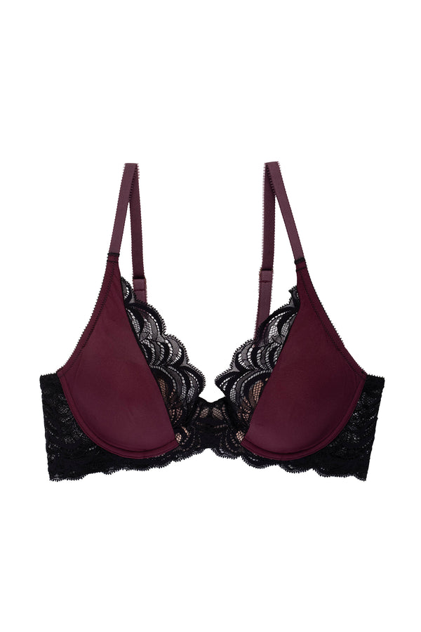natori Persuasion Convertible Plunge T-Shirt Bra Royal Fig/Black