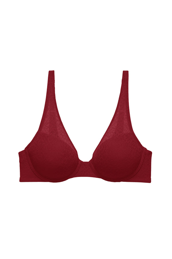 natori Pretty Smooth Full Fit Contour Underwire Bra Dk Red