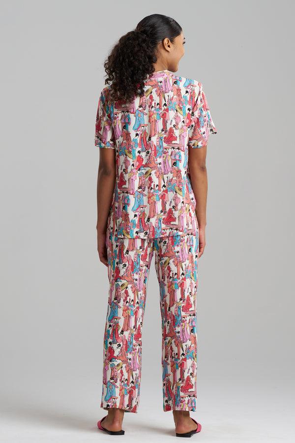 Natori Promenade Challis Short Sleeve PJ Warm White