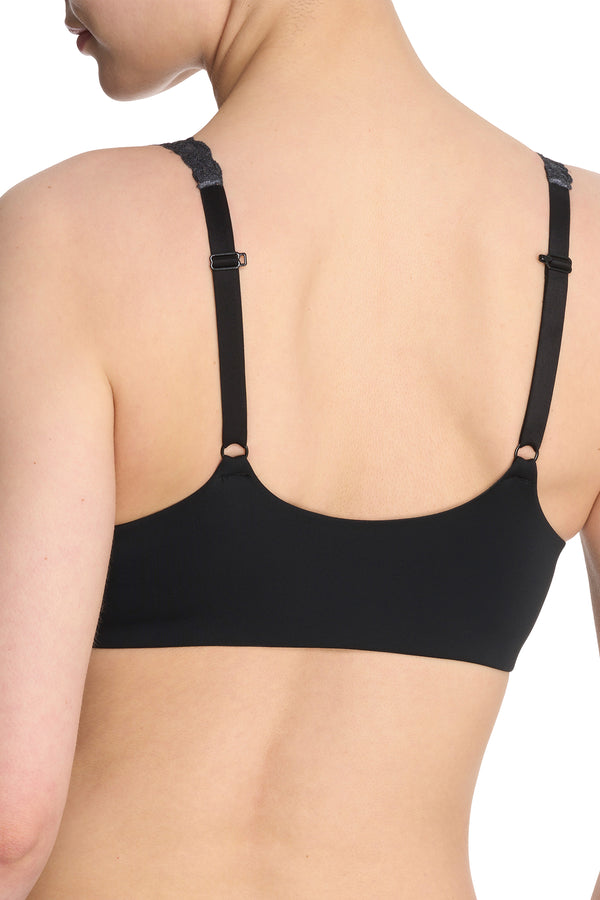 Natori Pure Luxe Convertible Front Close Contour Underwire Bra Black