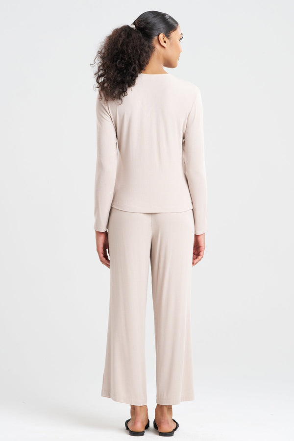 Natori Rib Essentials V-Neck Long Sleeve PJ Cashmere