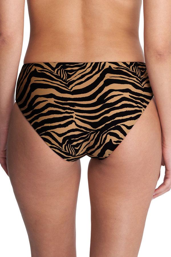 Natori Riviera Reversible Bikini Bottom Camel Zebra/Poinsettia