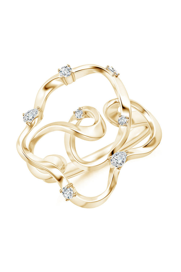 Natori Sakura 14k Scattered Diamond Ring 14K Yellow Gold