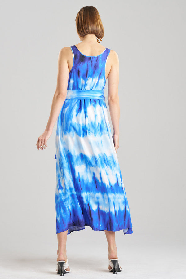 Natori Santorini Printed Cotton Silk Trapeze Tank Dress Majorelle