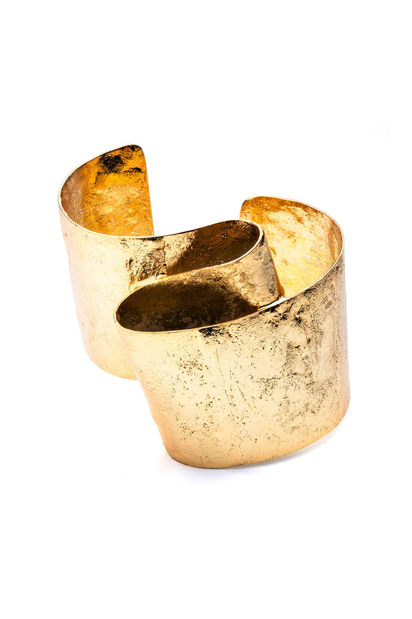 natori Sculptural Gold Plated Brass Cuff Bracelet Gold