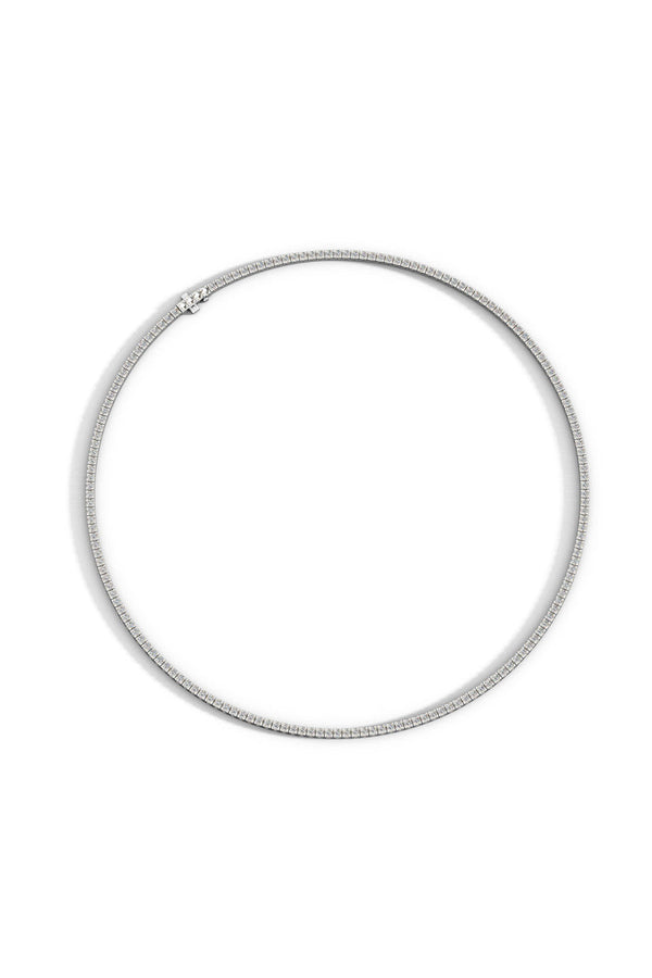 Natori Shangri-La 14K Gold And Diamond Prong Set Tennis Necklace 14K White Gold