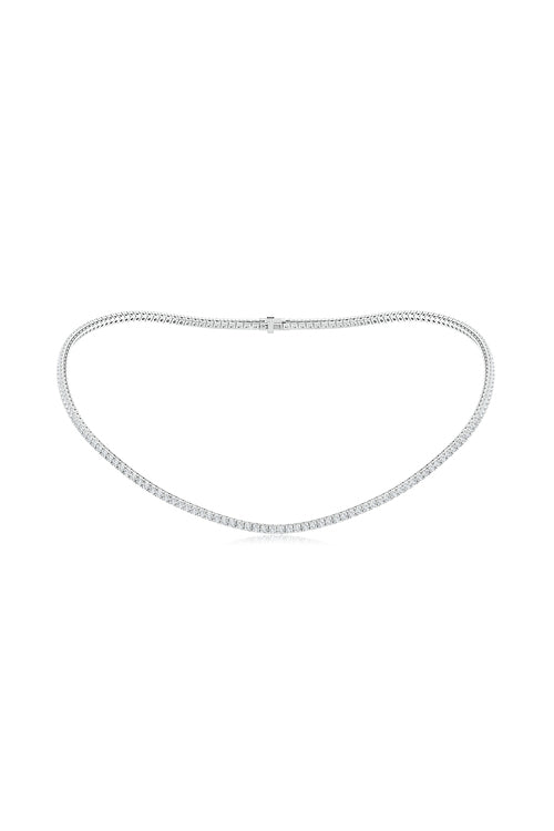 natori Shangri-La 14K Gold and Diamond Prong Set Tennis Necklace 14K White Gold