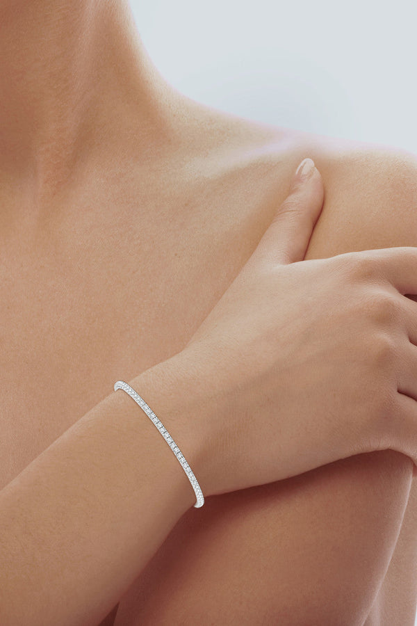 Natori Shangri-La 14K Gold And Diamond Tennis Bracelet 14K White Gold