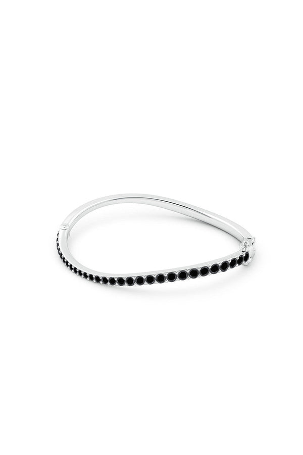 Natori Shangri-La Brushstroke 14K Gold And Black Diamond Full Bracelet 14K White Gold
