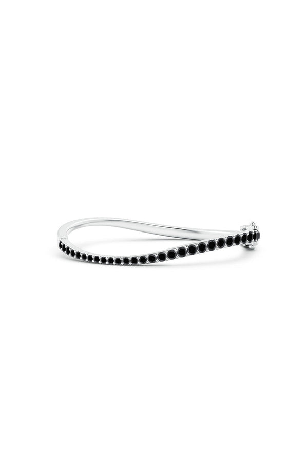 natori Shangri-La Brushstroke 14K Gold and Black Diamond Full Bracelet 14K White Gold