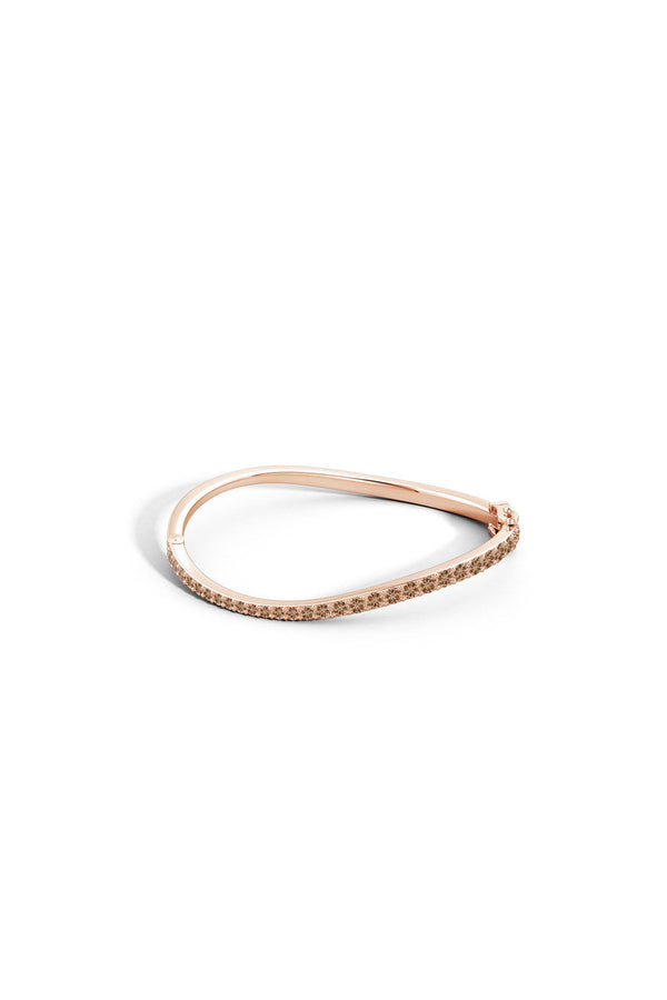 Natori Shangri-La Brushstroke 14K Gold And Coffee Diamond Full Bracelet 14K Rose Gold