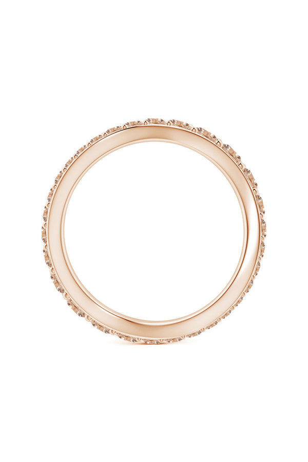 Natori Shangri-La Brushstroke 14K Gold And Coffee Diamond Full Eternity Stacking Ring 14K Rose Gold