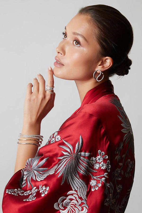 natori Shangri-La Brushstroke 14K Gold and Diamond Full Bracelet 14K Yellow Gold