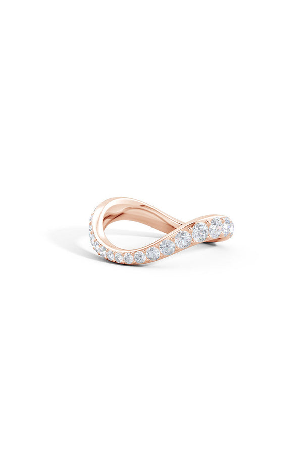 Natori Shangri-La Brushstroke 14K Gold And Diamond Full Eternity Stacking Ring 14K Rose Gold