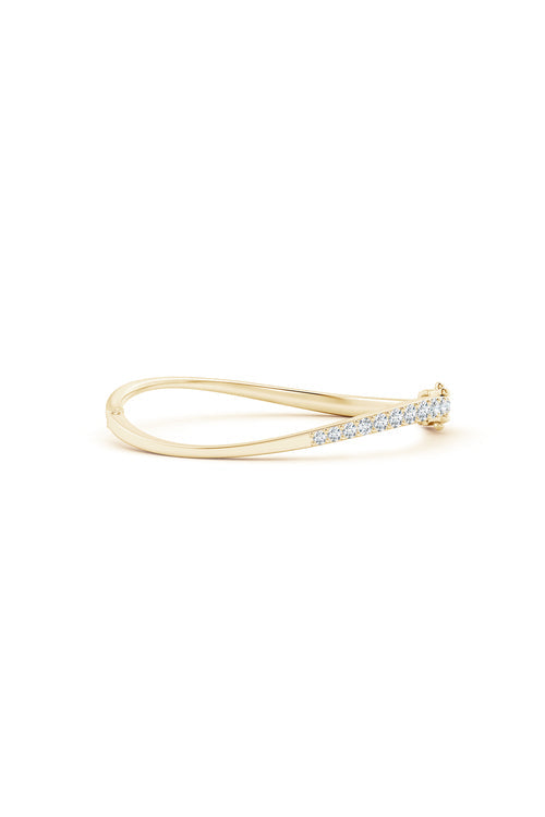 Natori Shangri-La Brushstroke 14K Gold And Diamond Half Bracelet 14K Yellow Gold