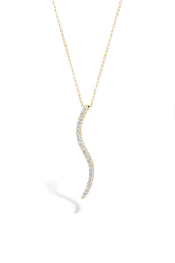 Natori Shangri-La Brushstroke 14k Gold And Diamond Medium Pendant Necklace 14K Yellow Gold