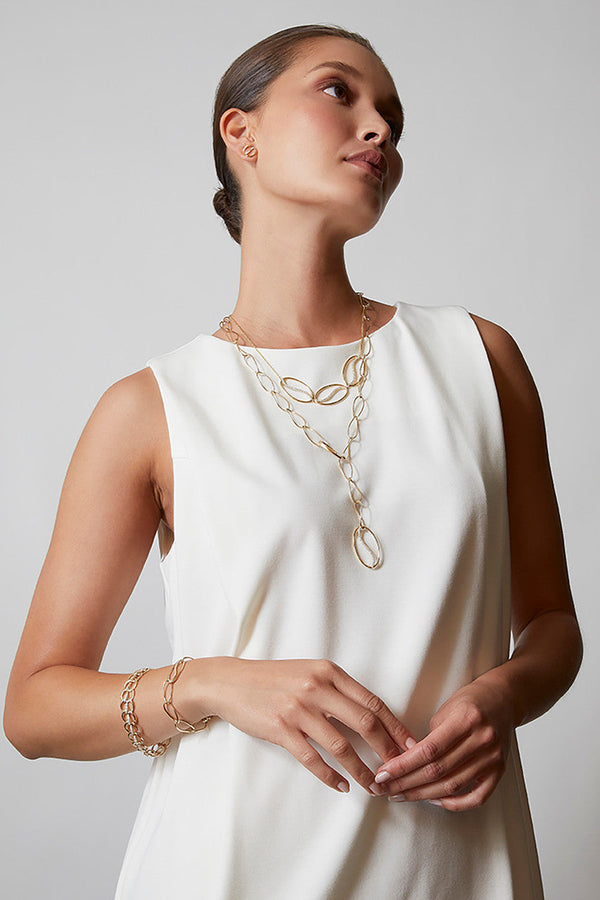 Natori Shangri-La Elliptical Yin-Yang 14K Gold And Diamond Link Bracelet 14K Yellow Gold