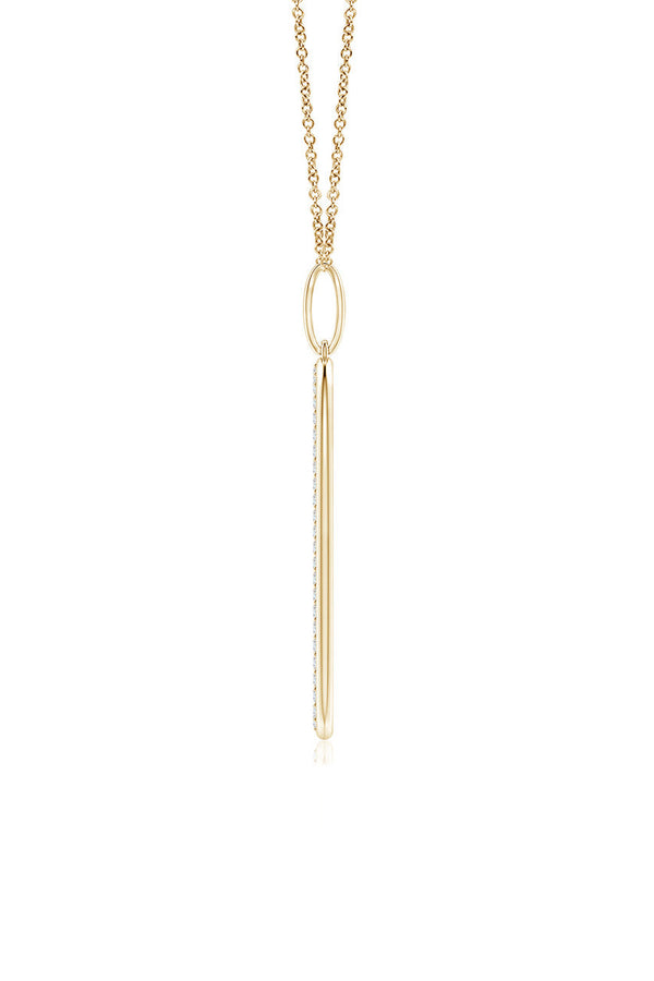 Natori Shangri-La Elliptical Yin-Yang 14K Gold And Diamond Pendant Necklace 14K Yellow Gold