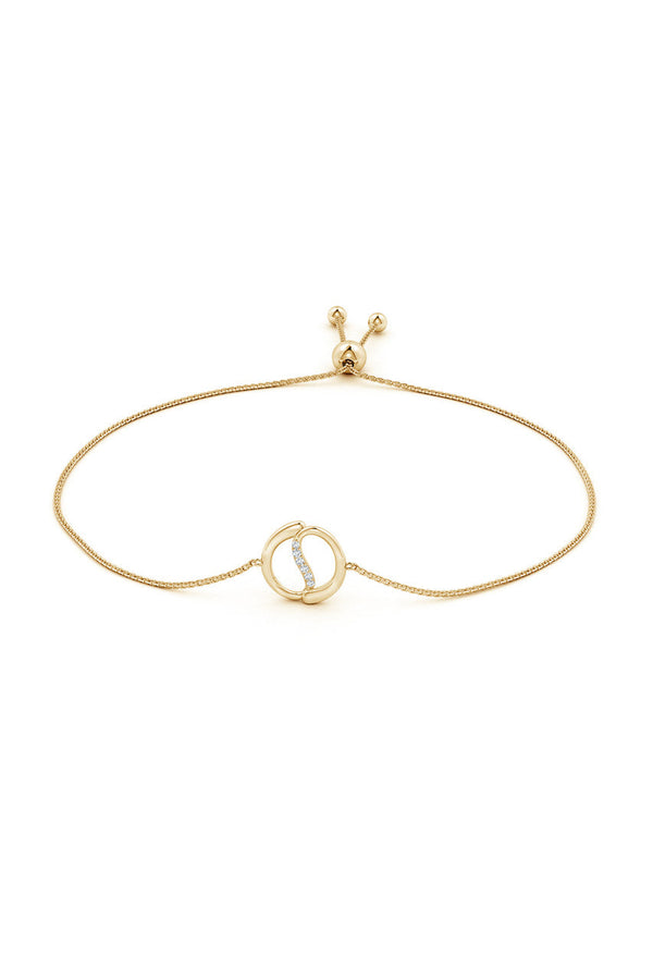 Natori Shangri-La Yin-Yang 14K Gold And Diamond Bolo Bracelet 14K Yellow Gold