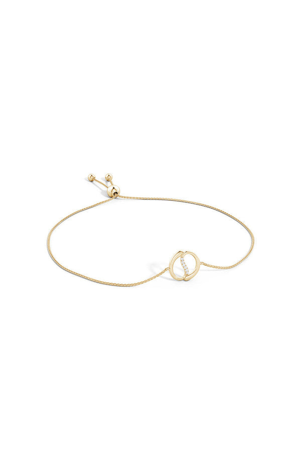 Natori Shangri-La Yin-Yang 14K Gold And Diamond Bolo Bracelet 14K Yellow Gold
