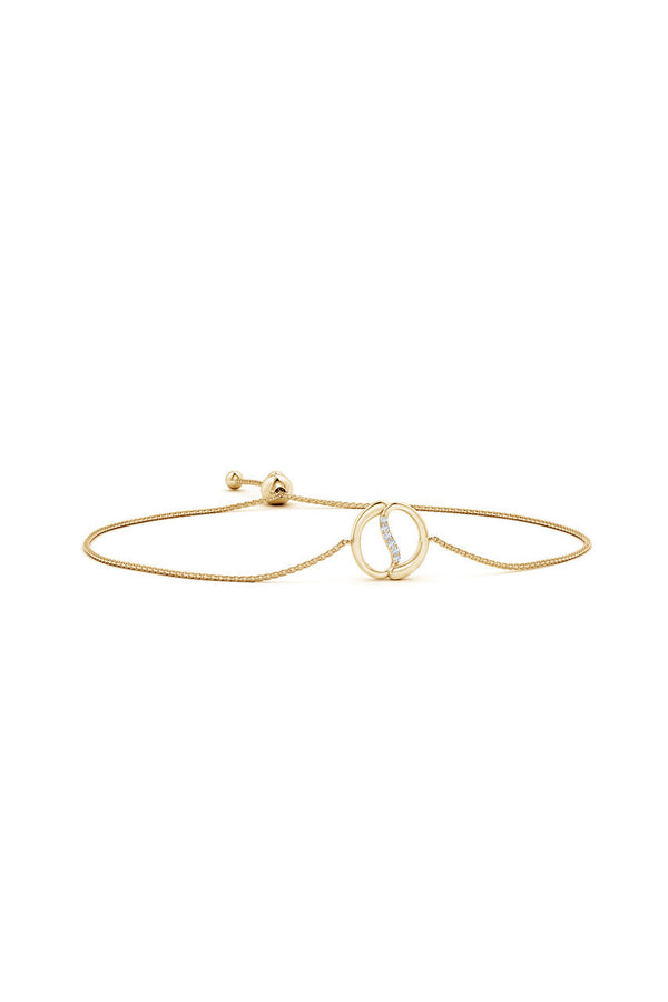 Natori Shangri-La Yin-Yang 14K Gold And Diamond Bolo Bracelet 14K Yellow Gold