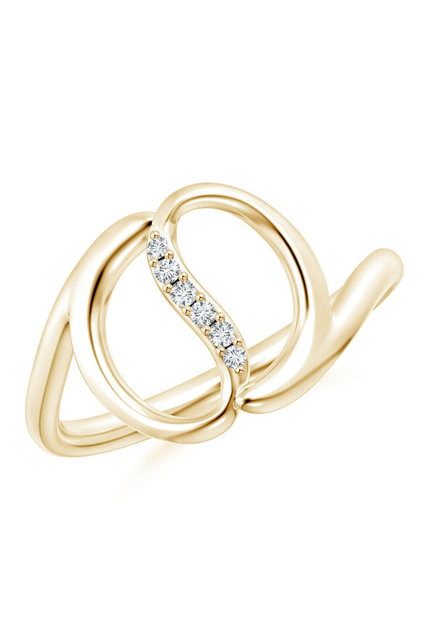 Natori Shangri-La Yin-Yang 14K Gold And Diamond Bypass Ring 14K Yellow Gold