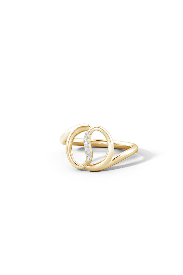 Natori Shangri-La Yin-Yang 14K Gold And Diamond Bypass Ring 14K Yellow Gold