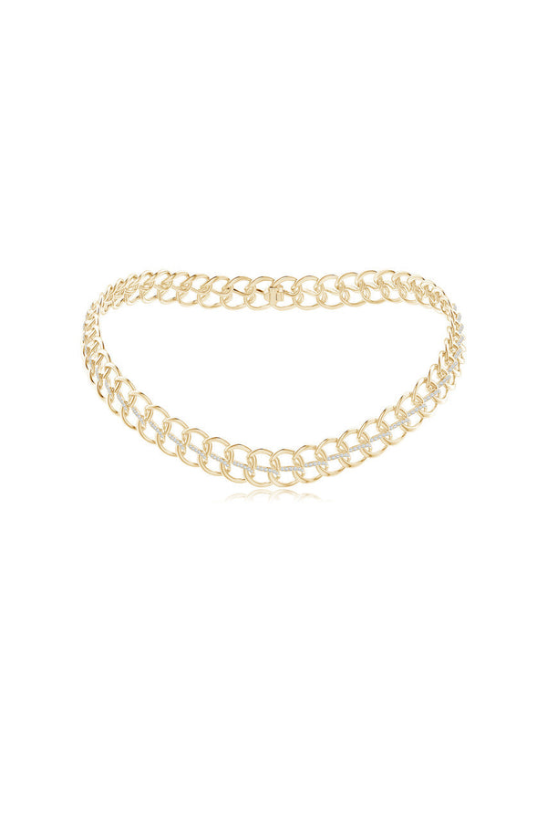 Natori Shangri-La Yin-Yang 14K Gold And Diamond Chain Link Necklace 14K Yellow Gold