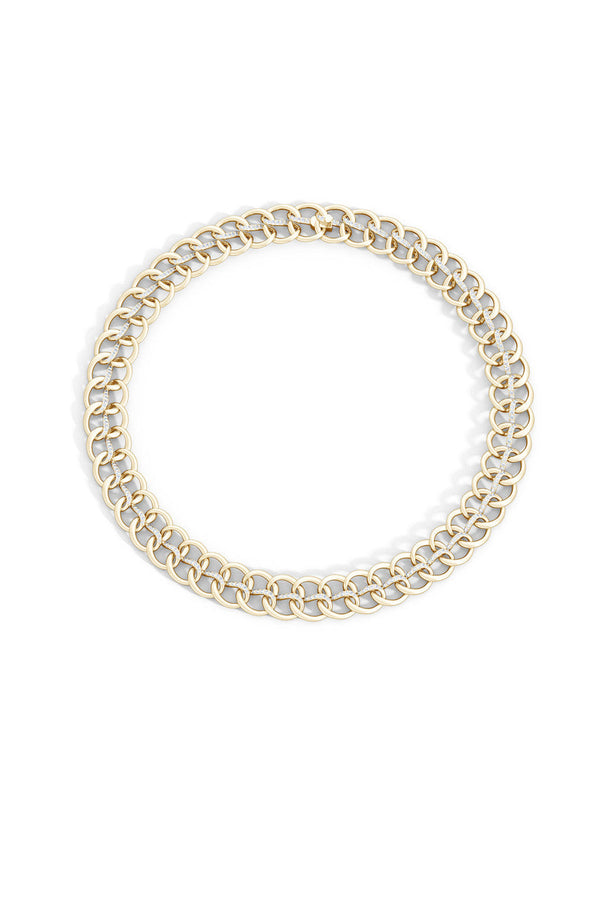 Natori Shangri-La Yin-Yang 14K Gold And Diamond Chain Link Necklace 14K Yellow Gold