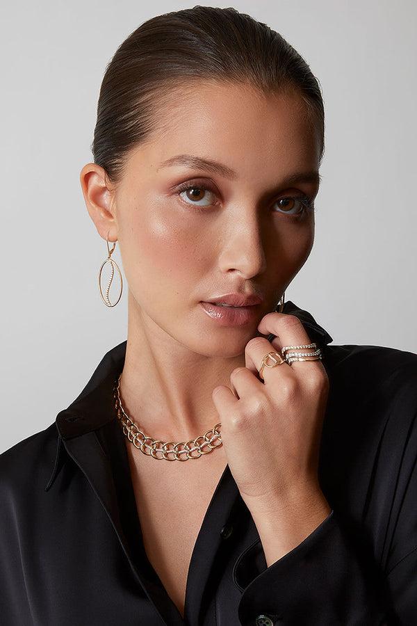 Natori Shangri-La Yin-Yang 14K Gold And Diamond Chain Link Necklace 14K Yellow Gold