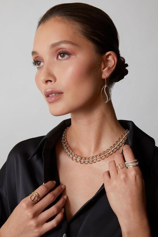 natori Shangri-La Yin-Yang 14K Gold and Diamond Chain Link Necklace 14K Yellow Gold