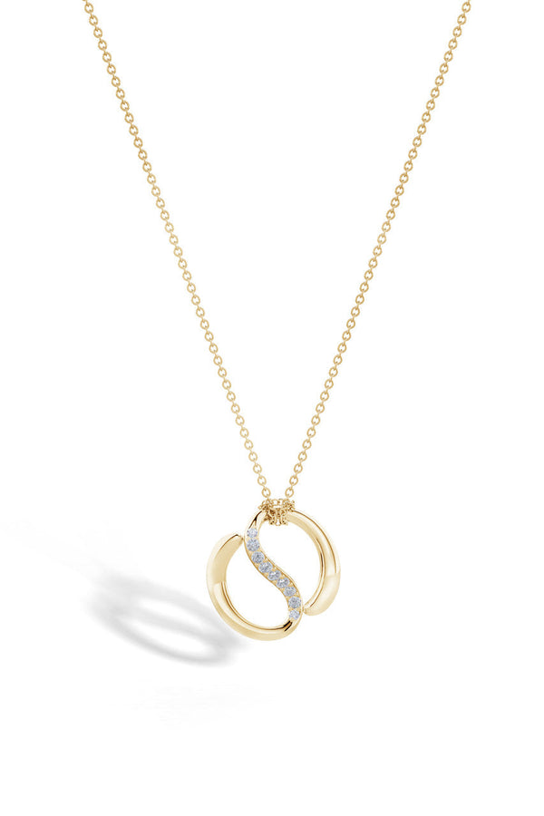 Natori Shangri-La Yin-Yang 14K Gold And Diamond Knot Chain Pendant Necklace 14K Yellow Gold